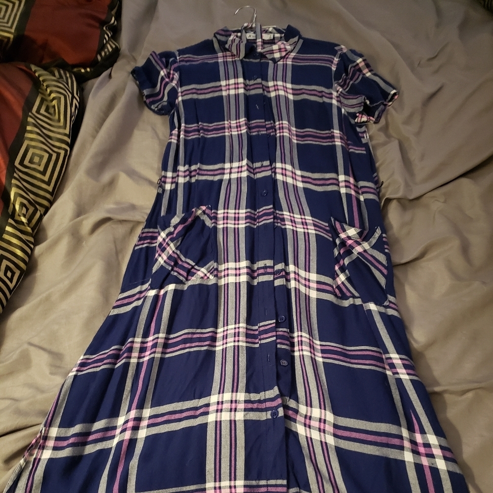 Plaid shirt dress